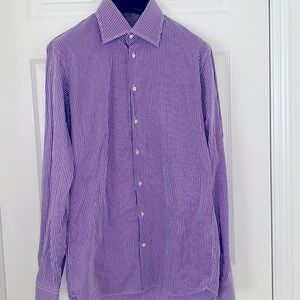 Sy Devore purple shirt with optional French cuff